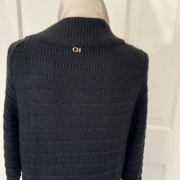 Carolina Herrera CH black cardigan sweater XS